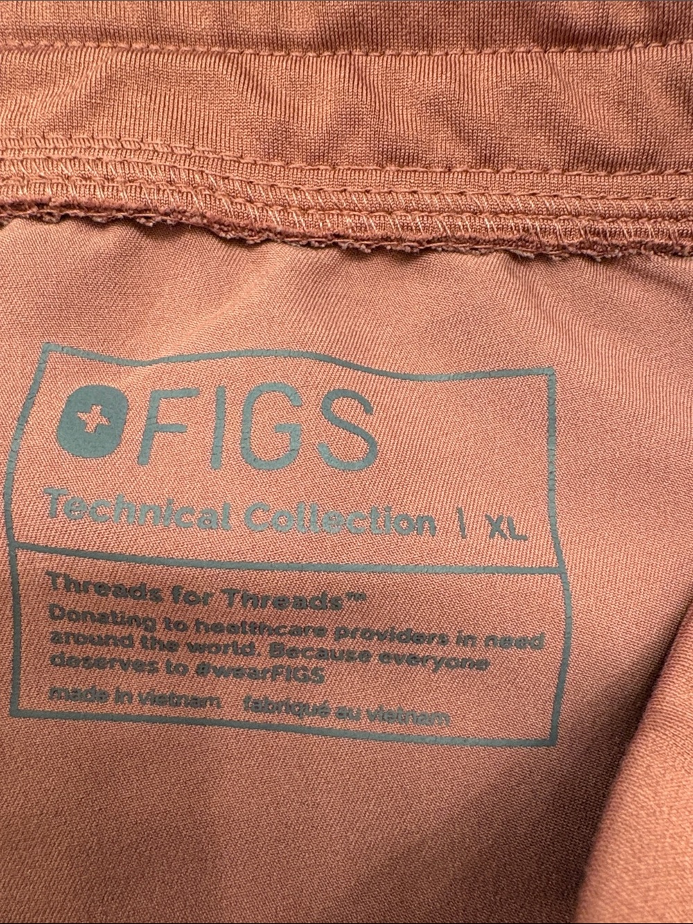 Figs Rust-Colored Scrub Pants with Drawstring - Picture 4 of 4